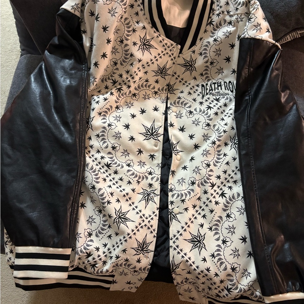 Death Row Records Black and White Bomber Jacket